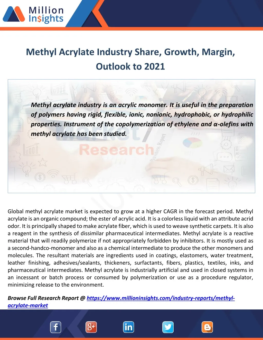 methyl acrylate industry share growth margin