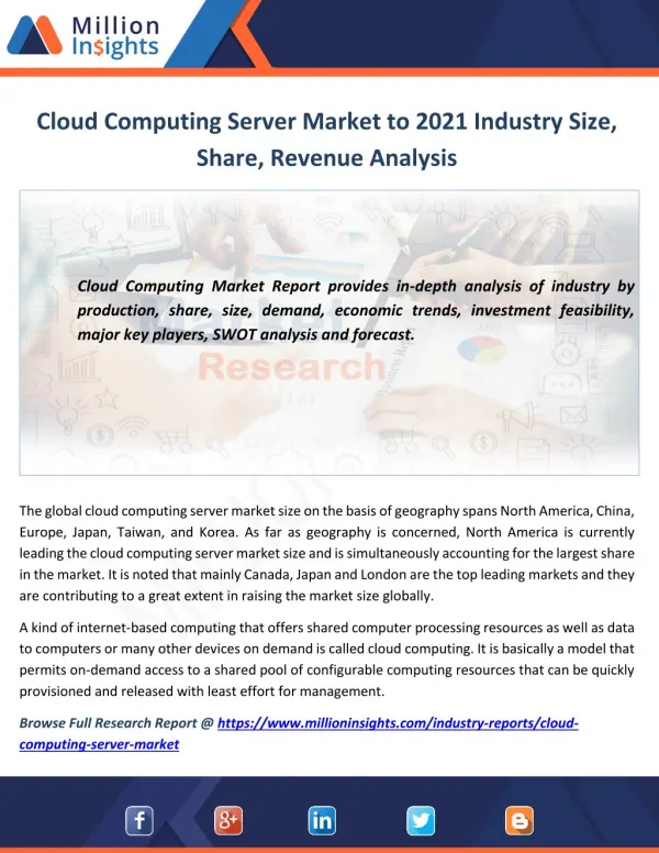 Cloud Computing Server Market Analysis of Sales, Revenue, Share and Growth Rate 2011-2021