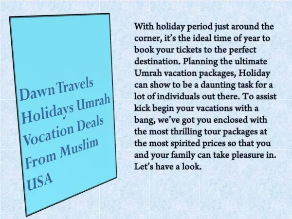 Dawn Travels Holiday Packages