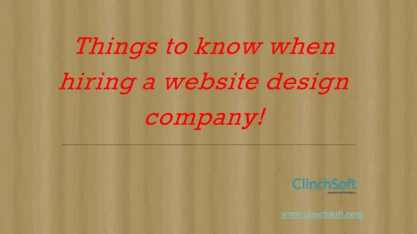 Things to know when hiring a website design company