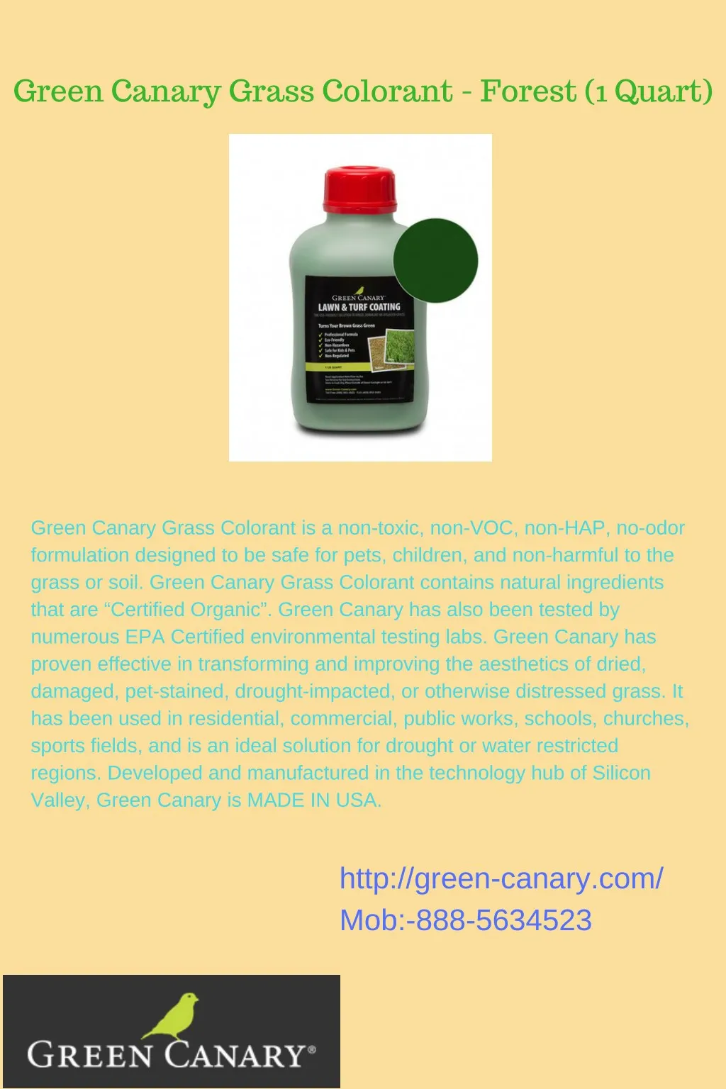 green canary grass colorant forest 1 quart