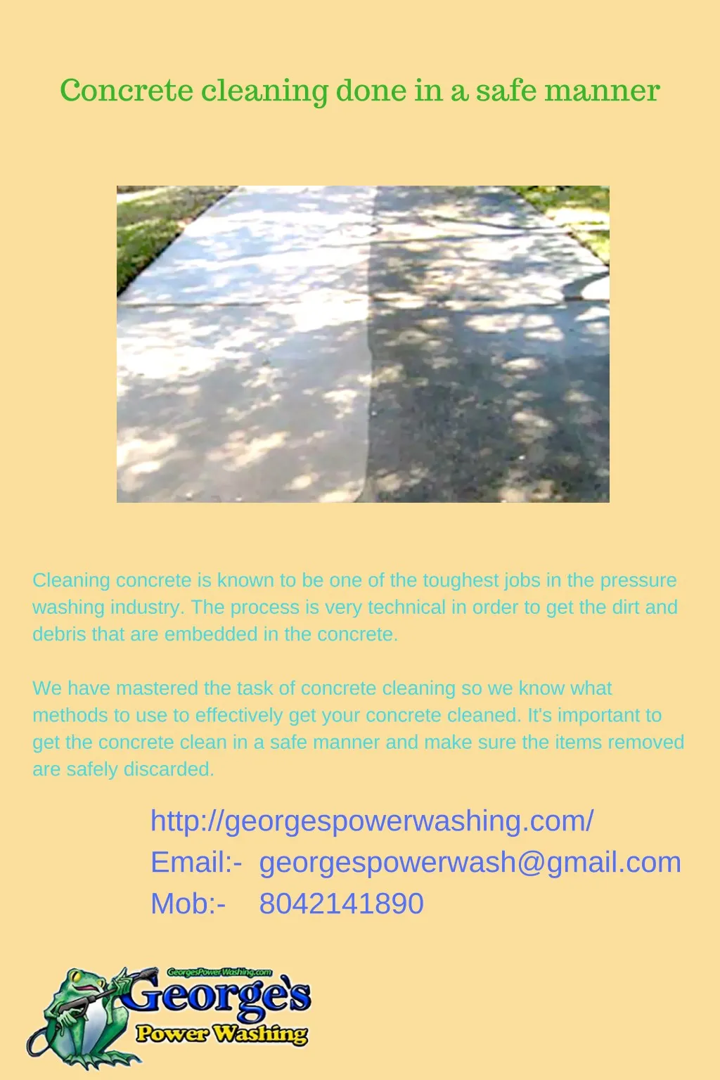 concrete cleaning done in a safe manner