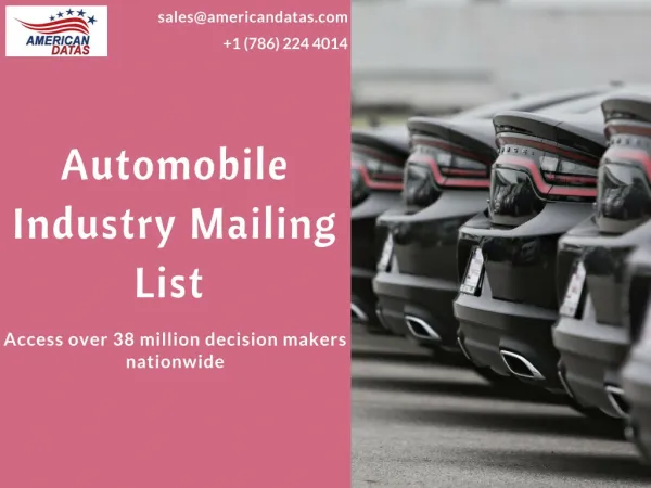 Automobile Industry Mailing List | Auto Dealers Email List | Sales Leads