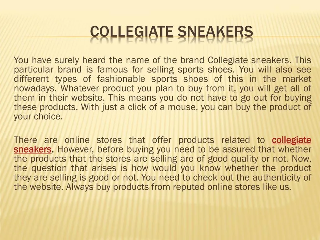 collegiate sneakers