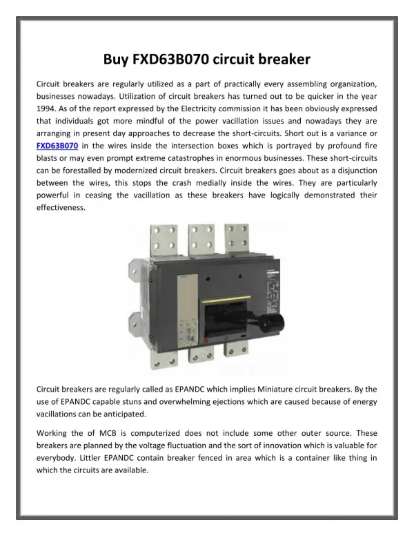Buy FXD63B070 circuit breaker