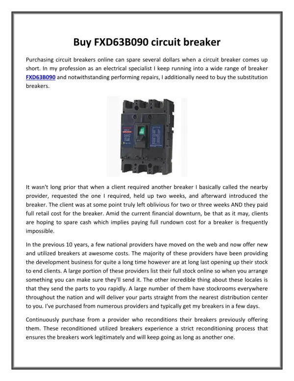 Buy FXD63B090 circuit breaker