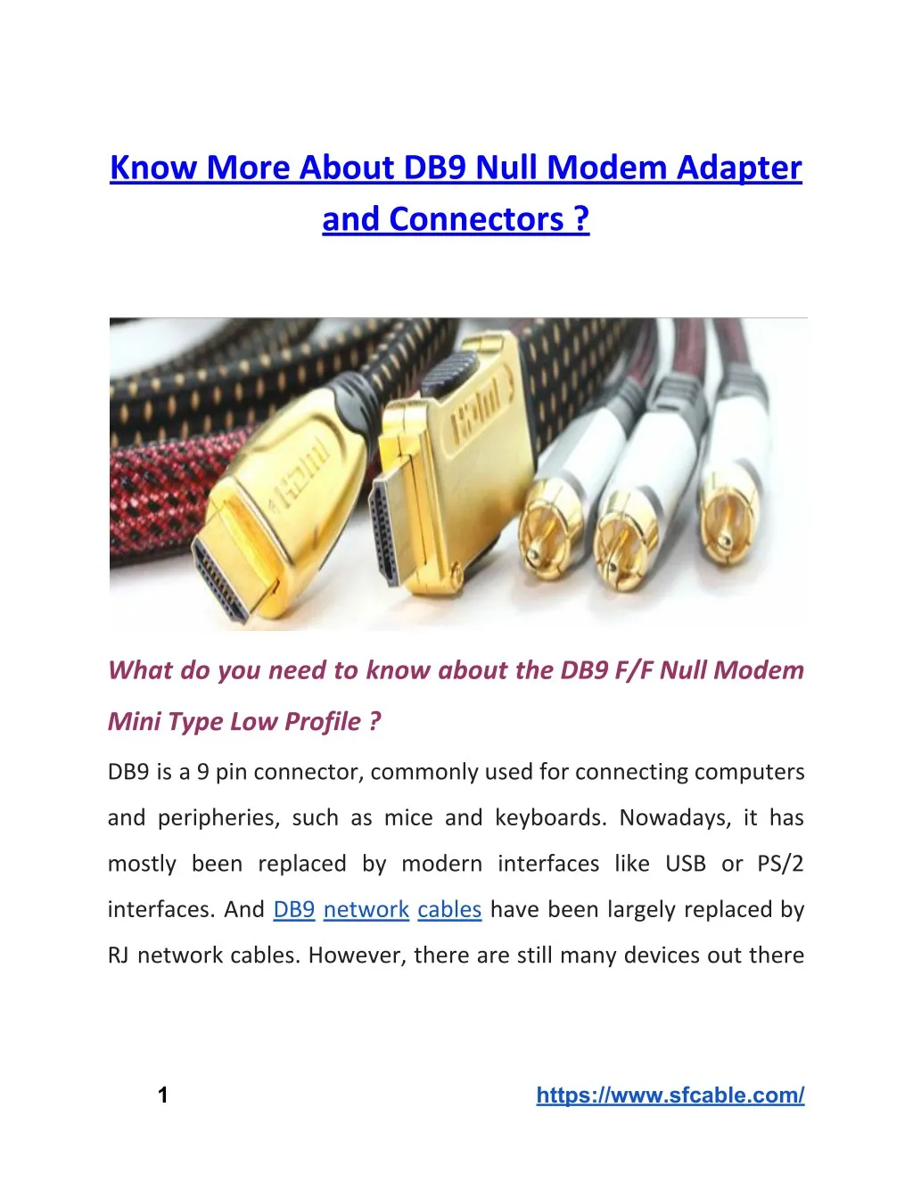 know more about db9 null modem adapter