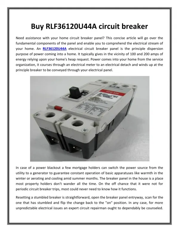 Buy RLF36120U44A circuit breaker