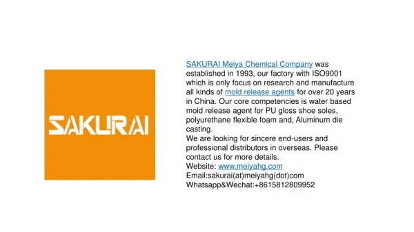 Mold Release Agent manufacturer—SAKURAI
