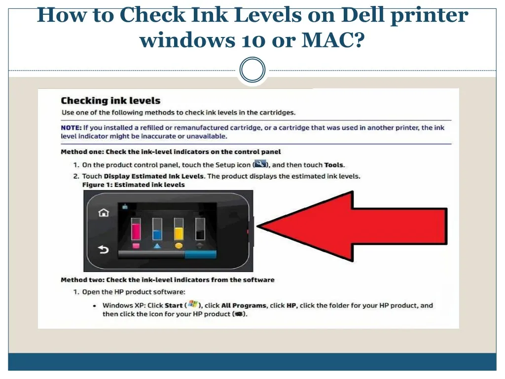 how to check ink levels on dell printer windows