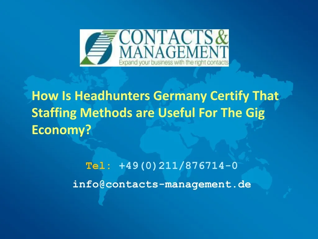 how is headhunters germany certify that staffing