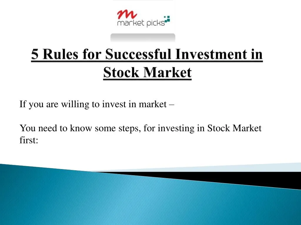 5 rules for successful investment in stock market