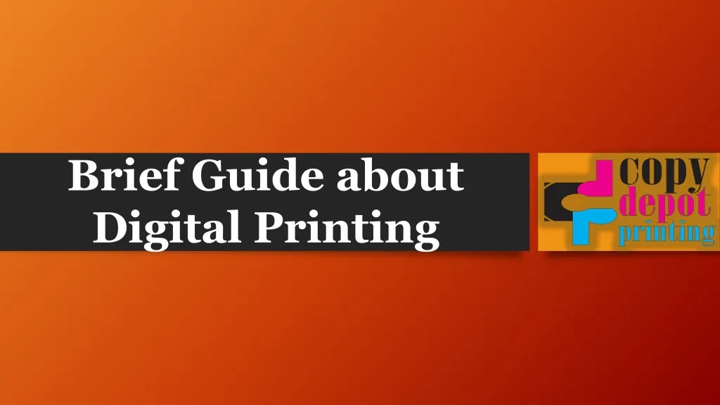 brief guide about digital printing