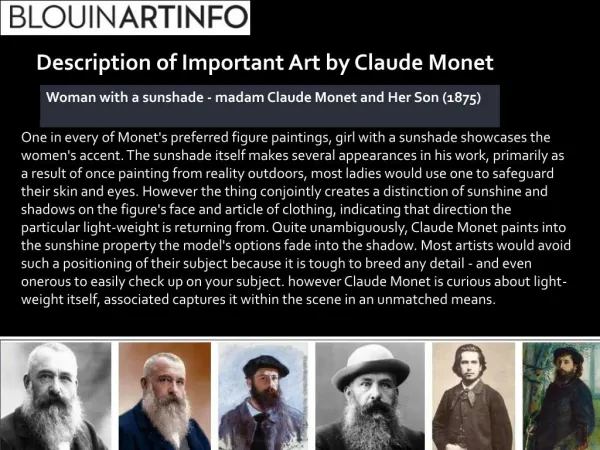 Description of Important Art by Claude Monet