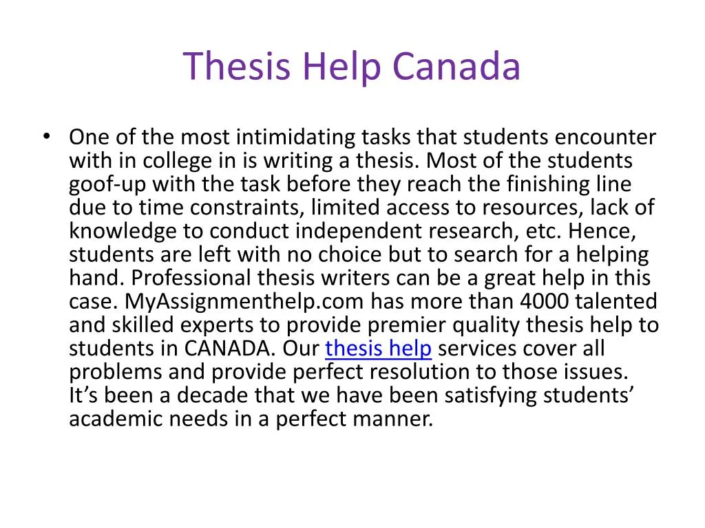 thesis help canada