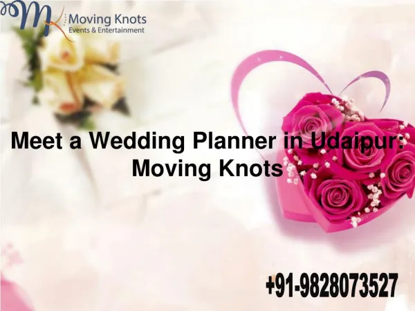 Meet a Wedding Planner in Udaipur : Moving Knots