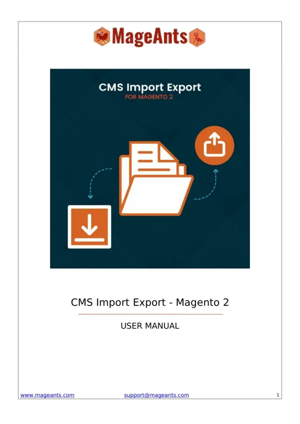 Import Export CMS Pages Magento 2 Extensions