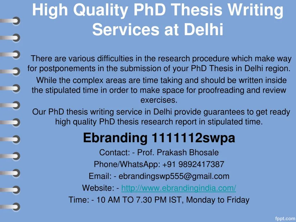high quality phd thesis writing services at delhi