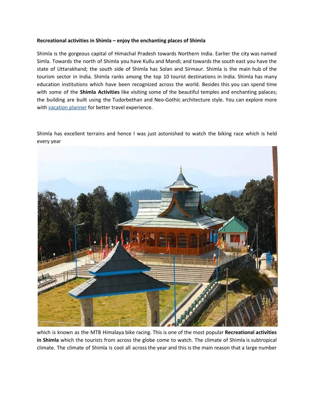 recreational activities in shimla enjoy