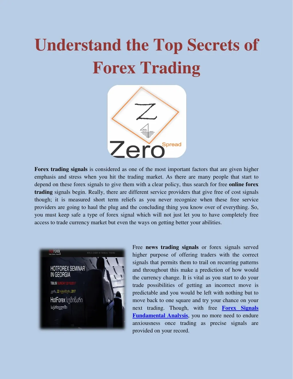 understand the top secrets of forex trading