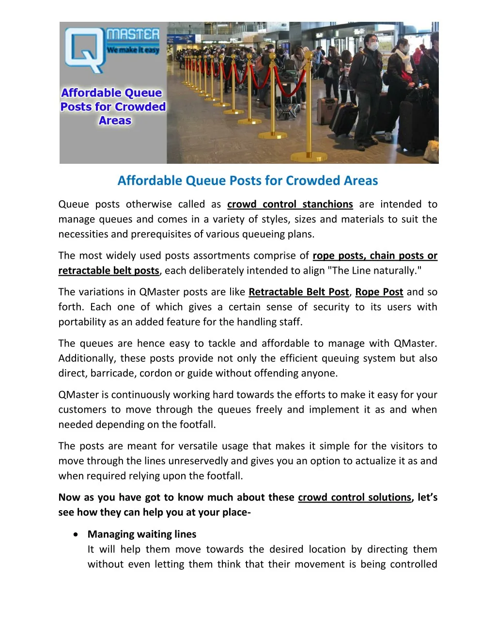 affordable queue posts for crowded areas