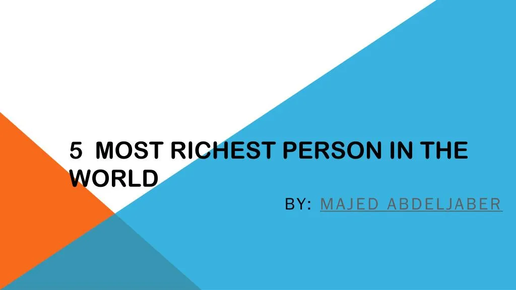 5 most richest person in the world