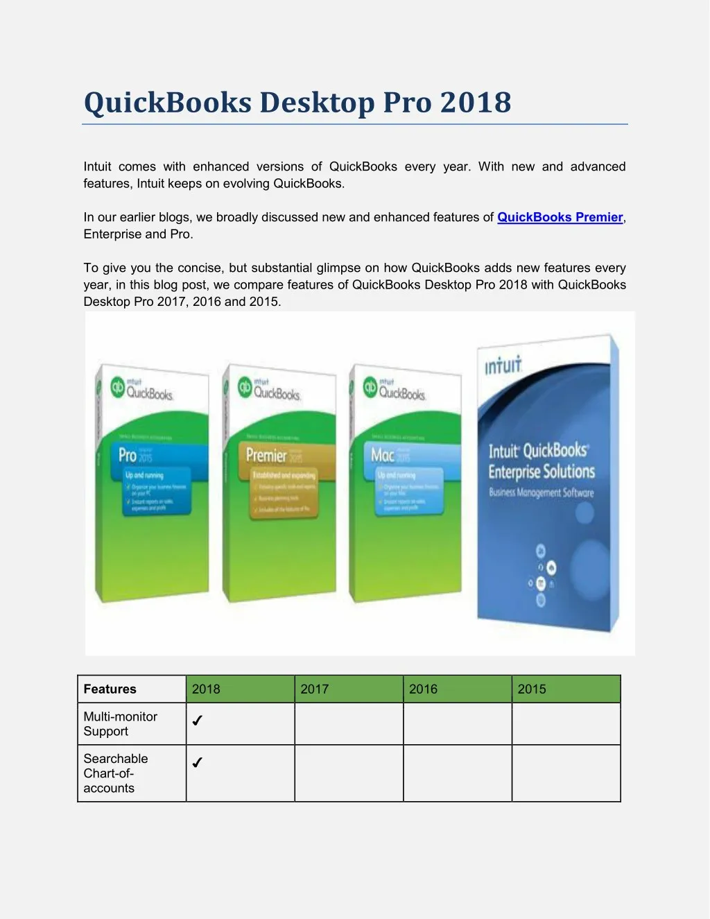 quickbooks desktop pro 2018
