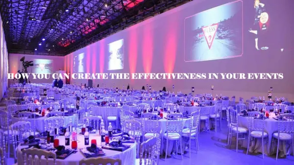 How you can create the effectiveness in your Events