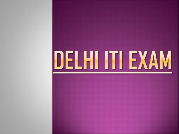 Delhi ITI Exam