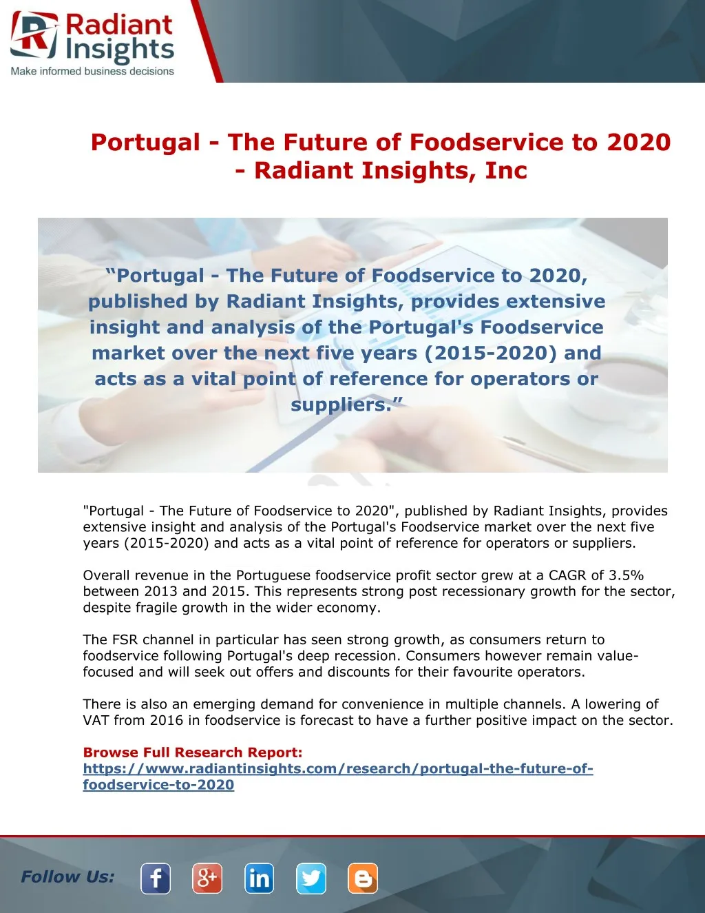 portugal the future of foodservice to 2020