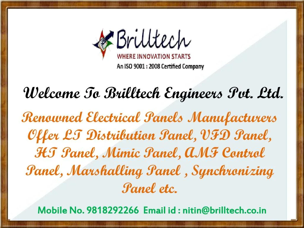 welcome to brilltech engineers pvt ltd