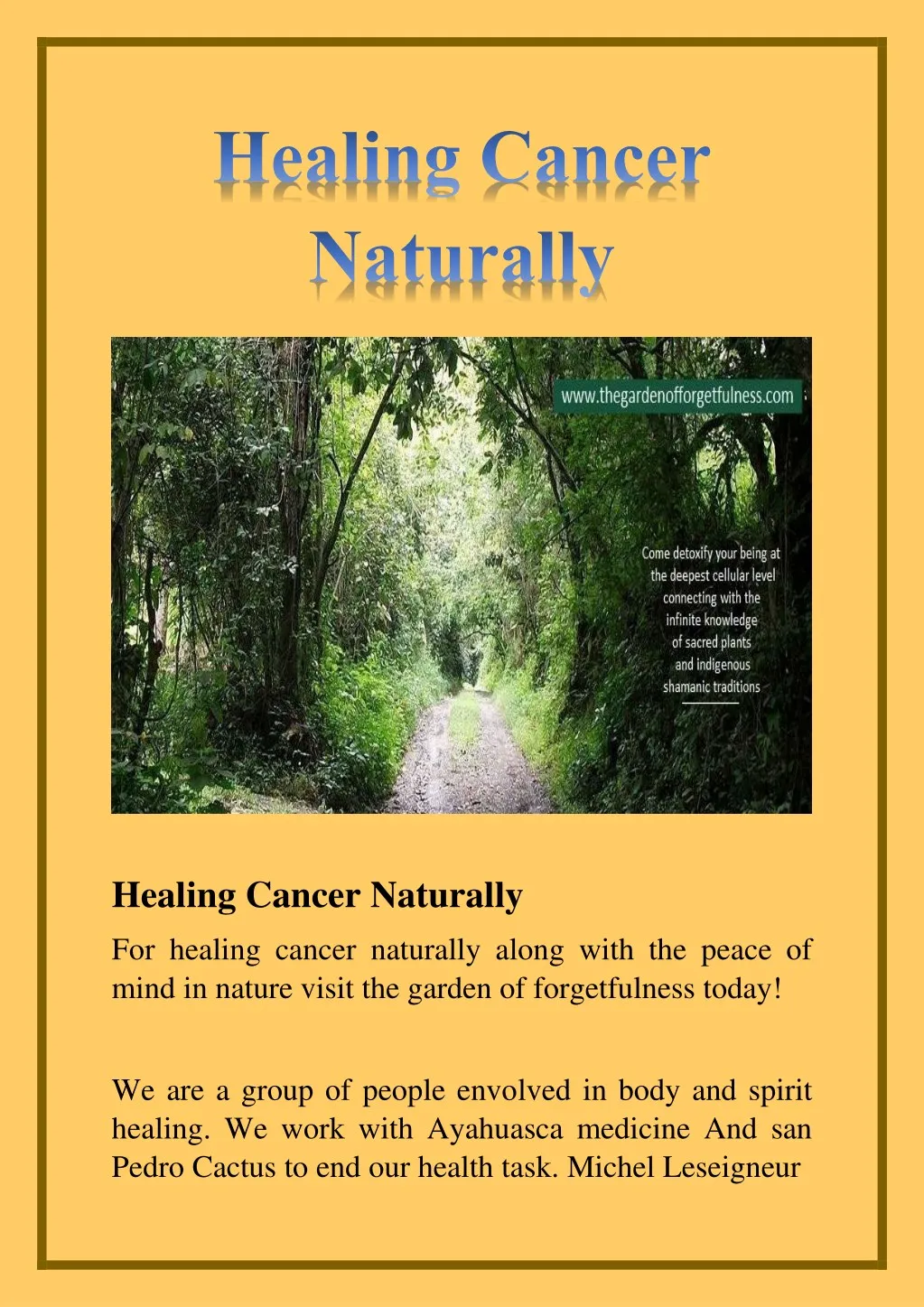healing cancer naturally