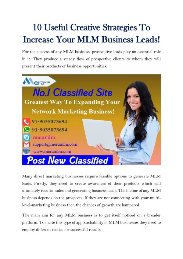 MLM Advertising- Best Way To Promote Your MLM Business Without Spending Money