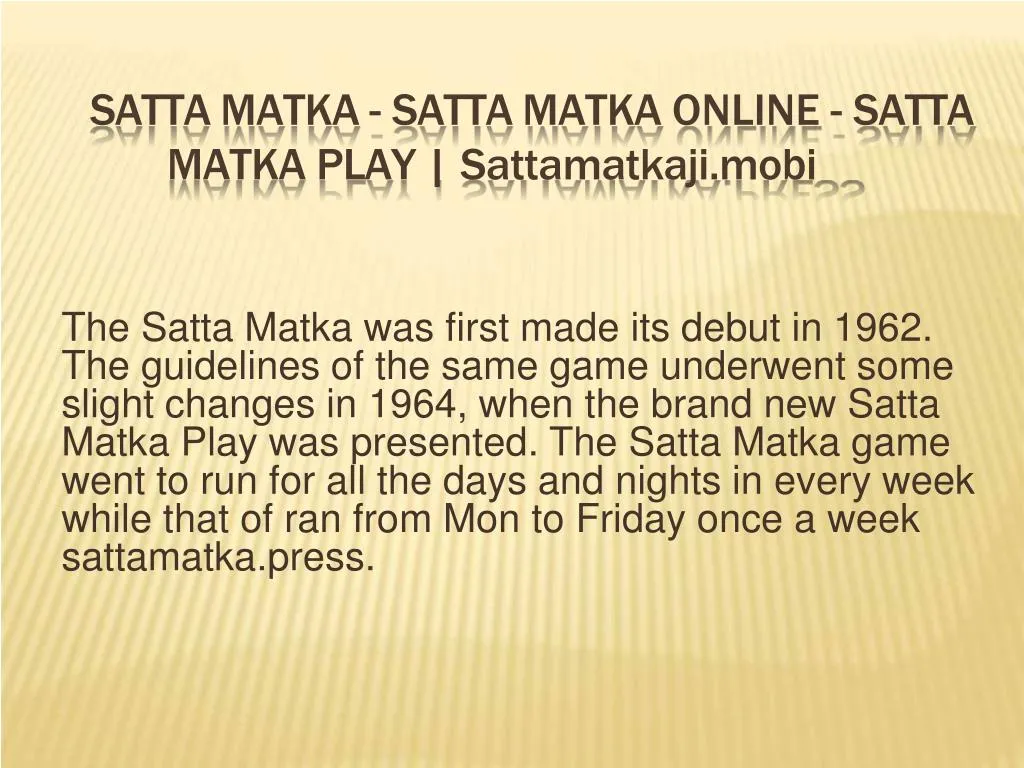 satta matka satta matka online satta matka play sattamatkaji mobi