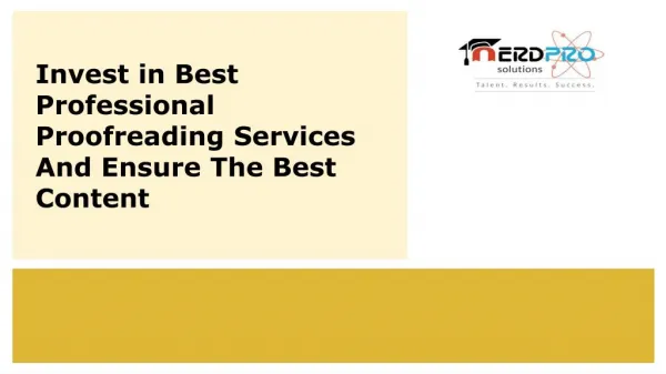 Invest In Best Professional Proofreading Services And Ensure The Best Content
