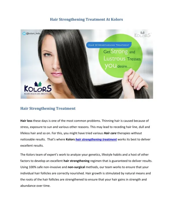 Best Hair Strengthening Treatment