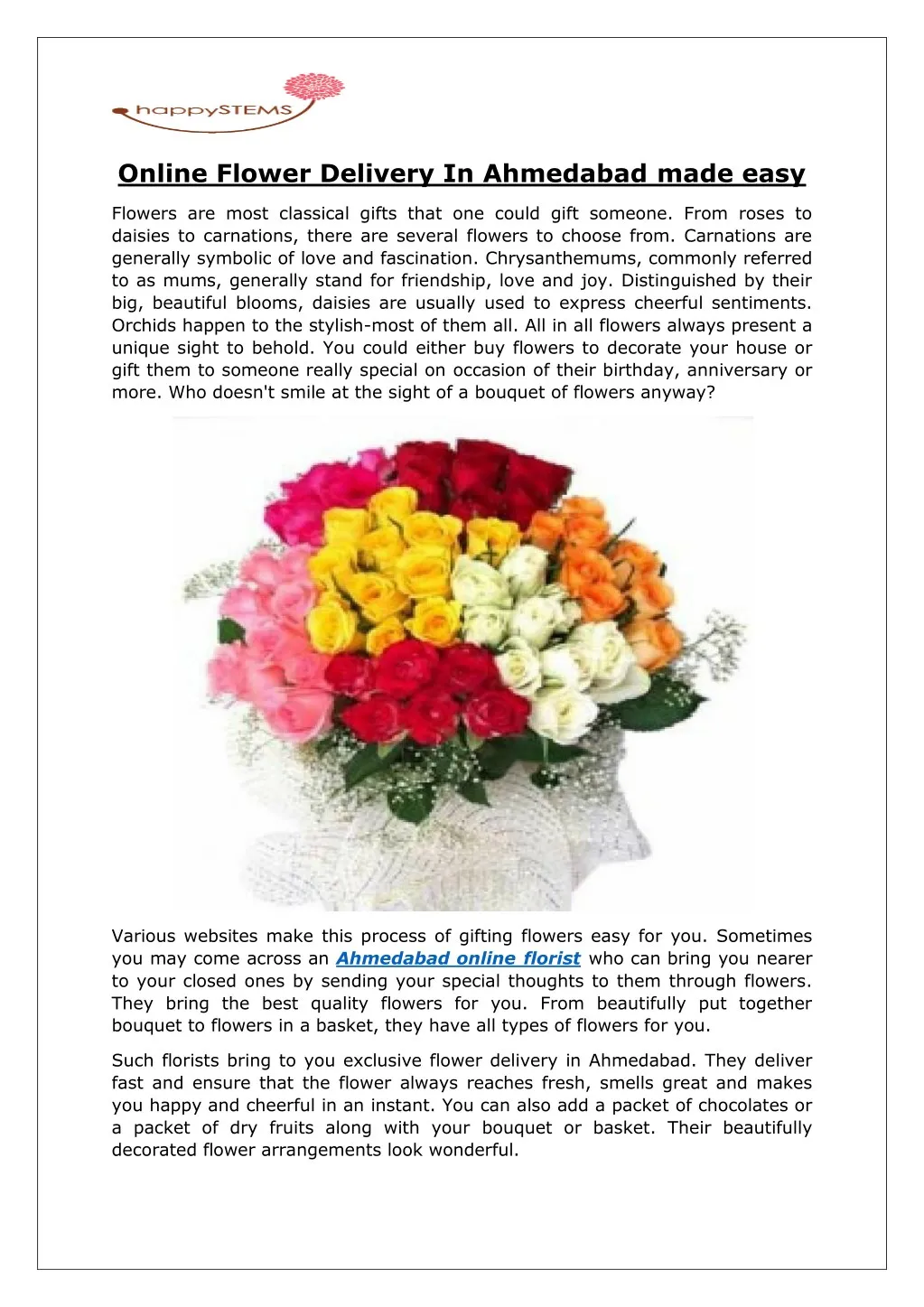 online flower delivery in ahmedabad made easy