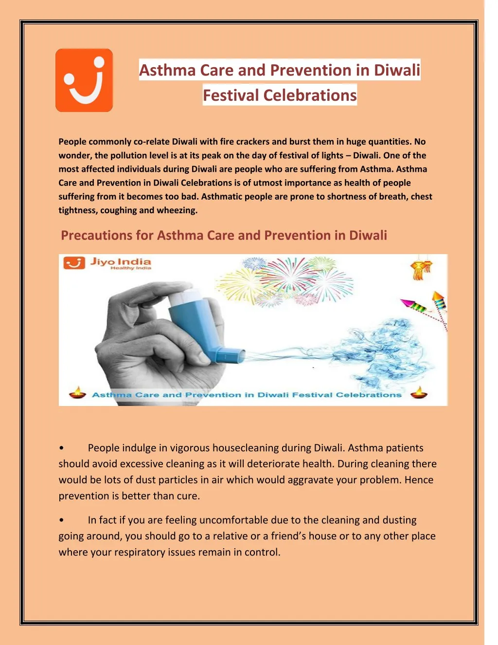 asthma care and prevention in diwali festival