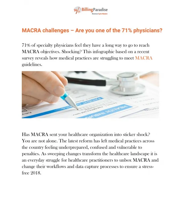 MACRA challenges for physician practices