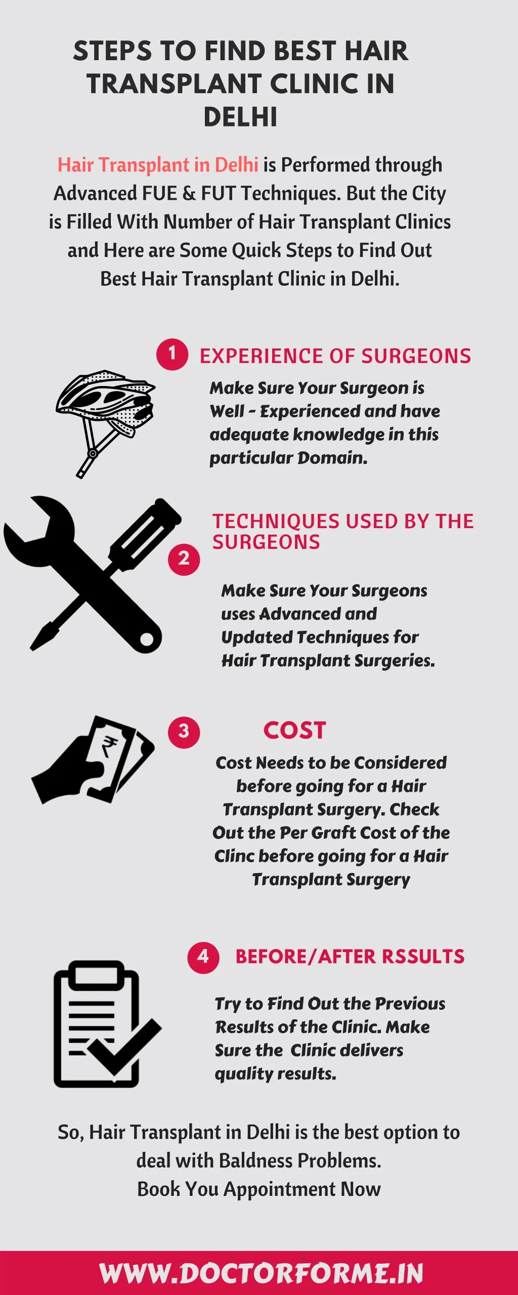 steps to find best hair transplant clinic in delhi