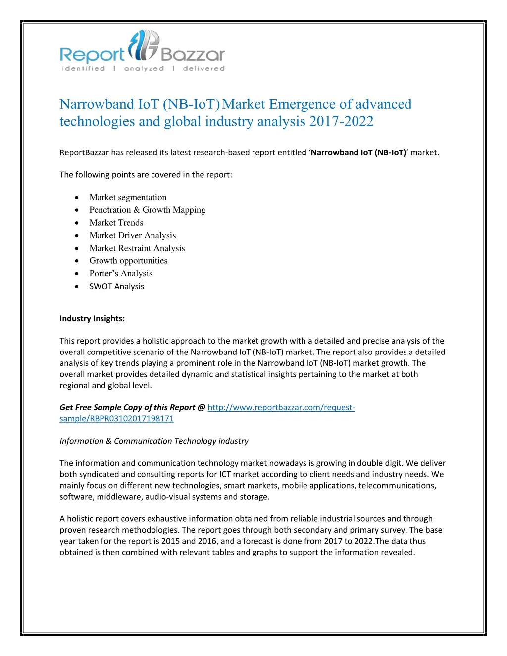 narrowband iot nb iot market emergence