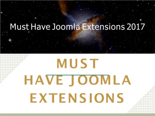 Best Must have Joomla extensions 2017
