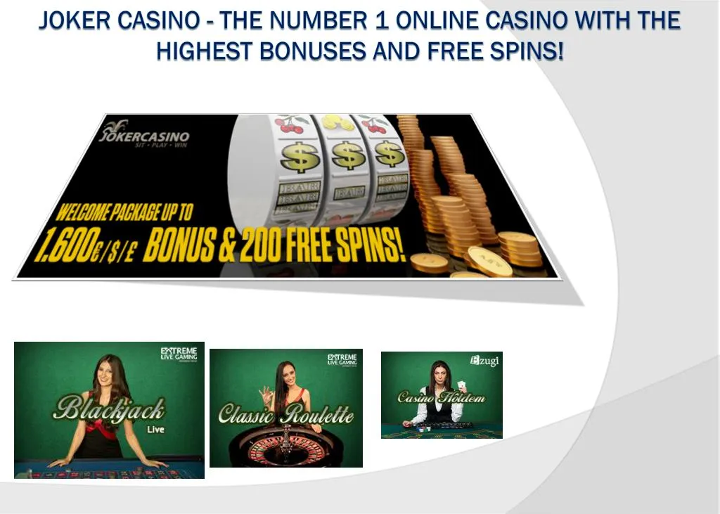 joker casino the number 1 online casino with the highest bonuses and free spins
