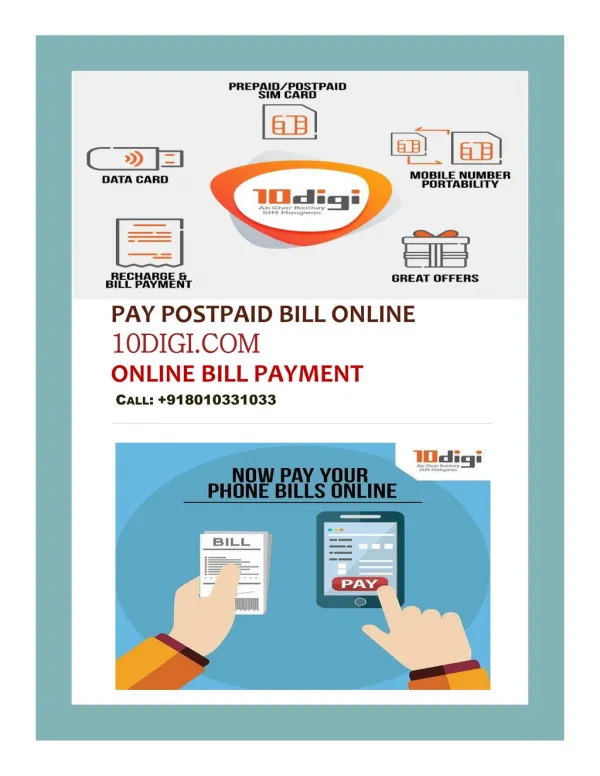 Pay Postpaid Bill Online Through 10digi