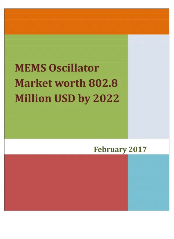 MEMS Oscillator Market by Packaging Type Surface-Mount Device Package - 2022 | MarketsandMarkets