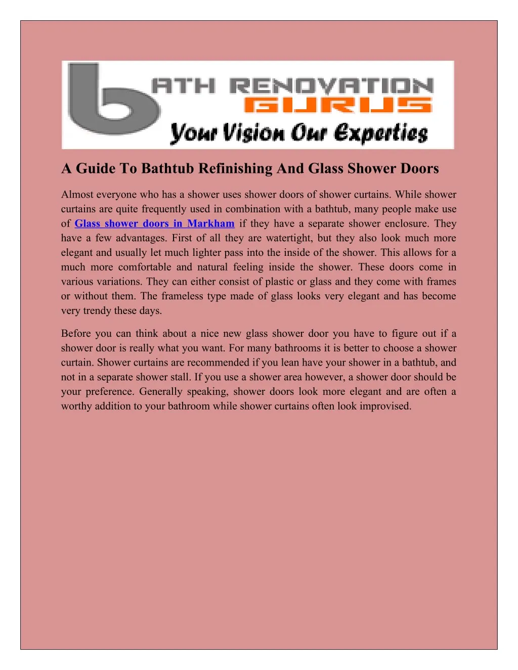 a guide to bathtub refinishing and glass shower