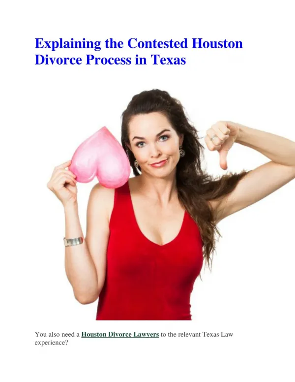 Explaining the Contested Houston Divorce Process in Texas