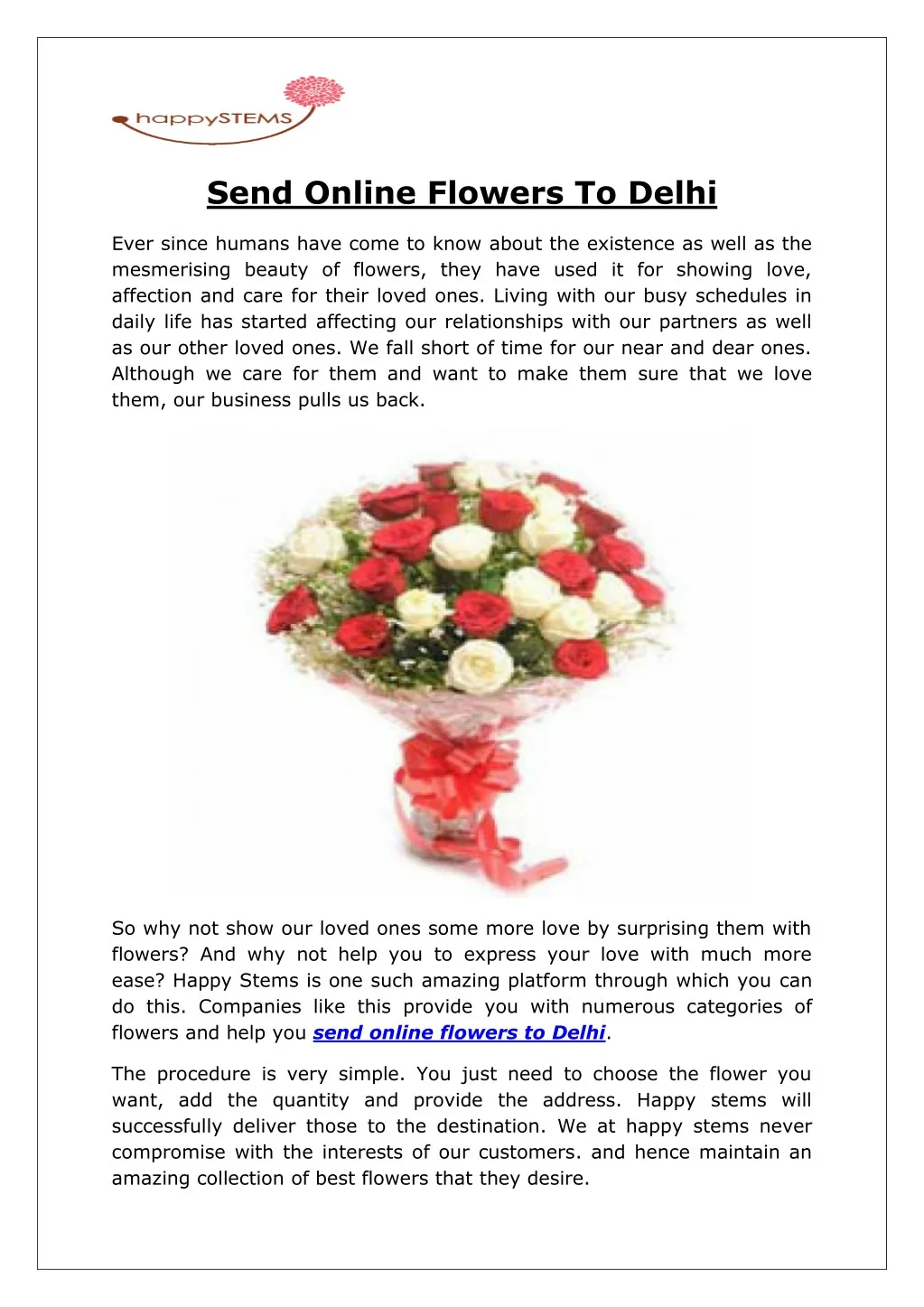 send online flowers to delhi