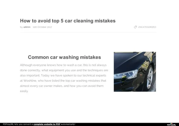 How to avoid top 5 car washing mistakes