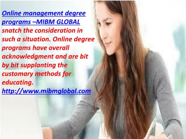 Online management degree program to get MIBM GLOBAL